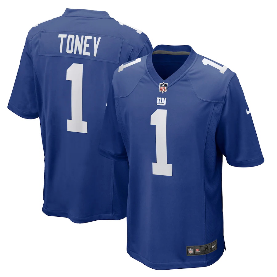 Mens New York Giants #1 Kadarius Toney Nike Royal 2021 NFL Draft First Round Pick Game Jersey->miami dolphins->NFL Jersey